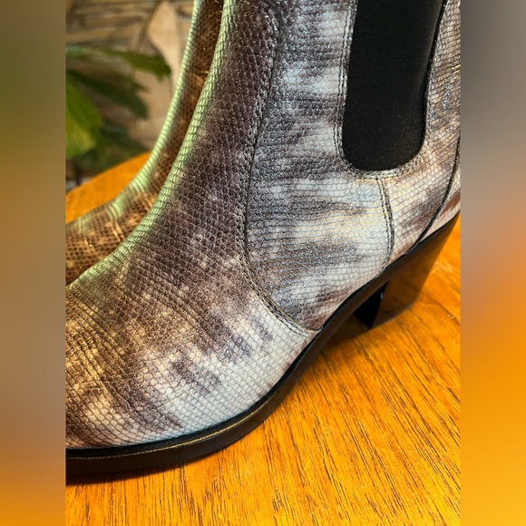 PAIGE Willa Western Bootie in Lizard Gray - Picture 4 of 7